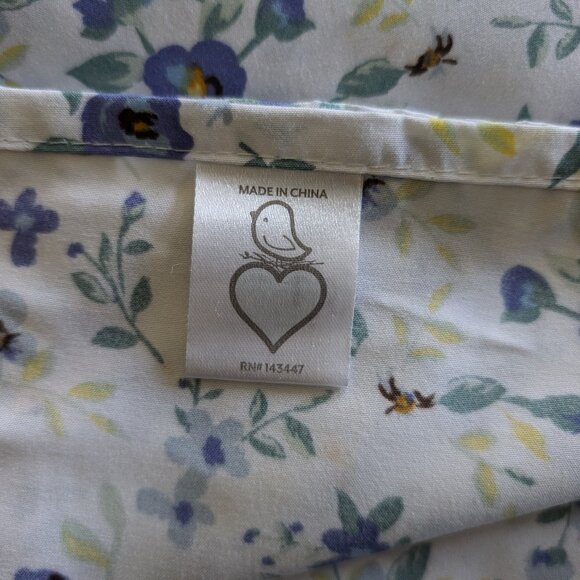 Blue Floral Full/Double Sheet Set - Picture 4 of 6